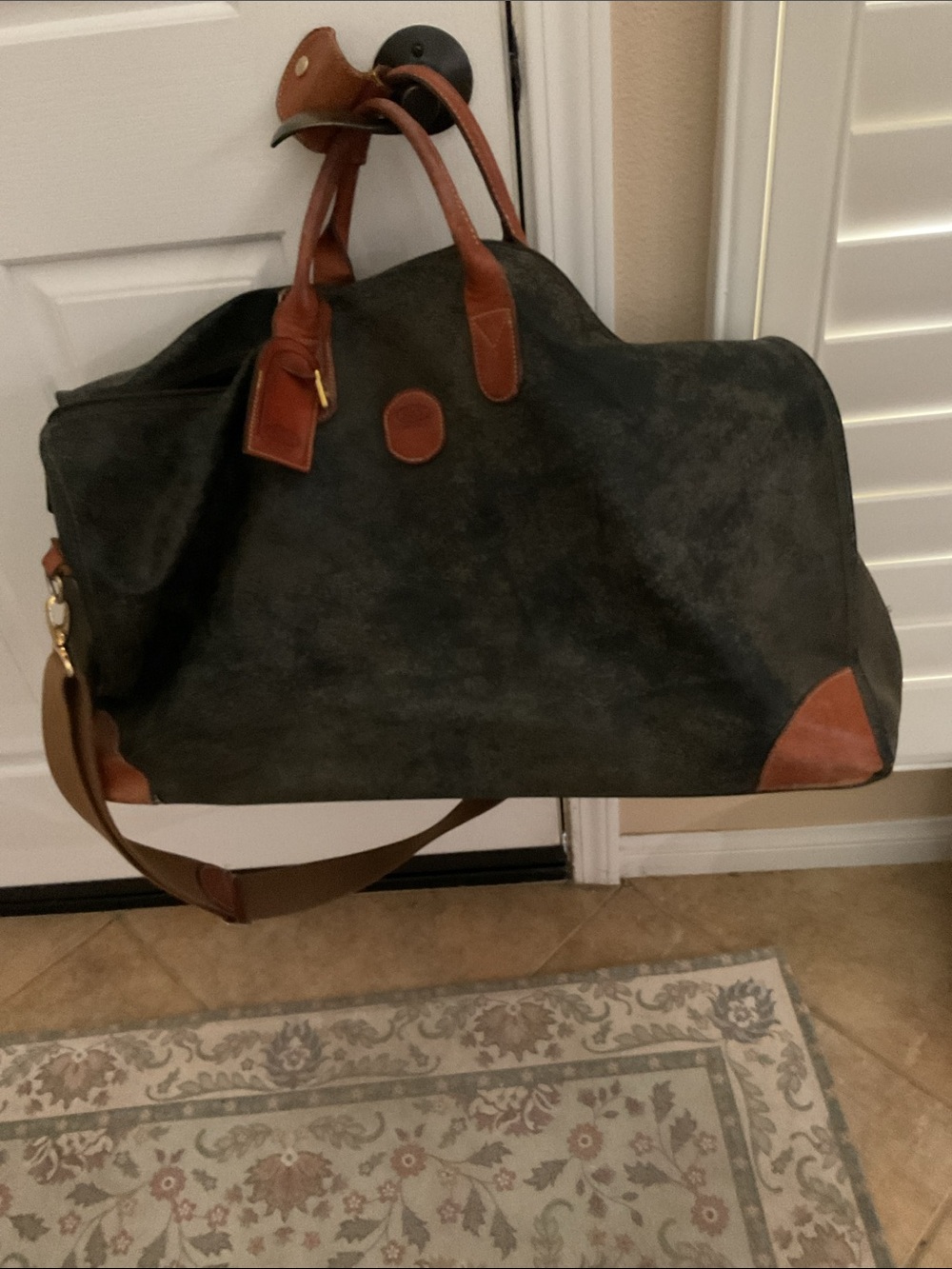 Bric's Dark Brown Duffel with Brown Leather Trim